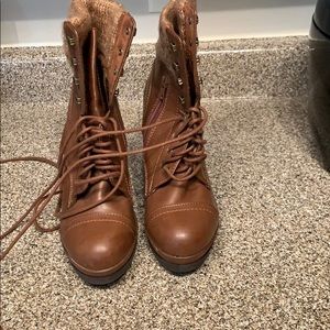 Brown Wedge Boots